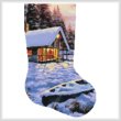 cross stitch pattern Log Cabin Stocking (Right)