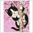 cross stitch pattern Mini Cherry Blossom Cat