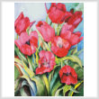 cross stitch pattern Red Tulips