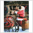 cross stitch pattern Santa Feeding the Reindeer (Large)