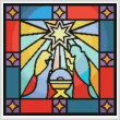 cross stitch pattern Stained Glass Nativity