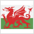 cross stitch pattern Welsh Flag