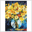 cross stitch pattern Yellow on Blue (Crop)