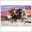 cross stitch pattern Three Horses at Sunset