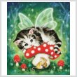 cross stitch pattern Mini Kitten Fairy on Mushroom