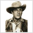 cross stitch pattern Mini James Arness (Sepia)