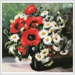 cross stitch pattern Mini Poppies and Daisies