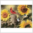 cross stitch pattern Mini Sunflowers and Songbirds