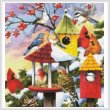 cross stitch pattern Meeting at the Bird Feeder (Crop)