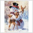 cross stitch pattern Snowman and Fawns