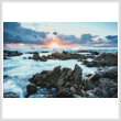 cross stitch pattern Sunset over Rocks at Gansbaai