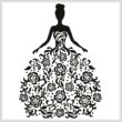 cross stitch pattern Woman Silhouette with Flowers