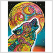 cross stitch pattern Abstract Howling Wolf