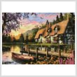 cross stitch pattern Cottage Evening Sunset (Large)