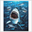 cross stitch pattern Shark Frenzy