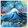 cross stitch pattern Van Gogh Never Saw Mount Fuji