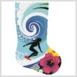 cross stitch pattern Hawaiian Surfer Stocking Right