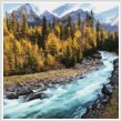 cross stitch pattern Mini Mountain Forest Stream