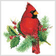 cross stitch pattern Mini Cardinal and Holly