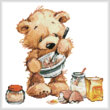 cross stitch pattern Mini Teddy Chef 2