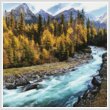 cross stitch pattern Mountain Forest Stream