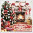 cross stitch pattern Christmas Hearth Square (Large)
