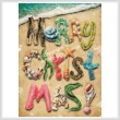 cross stitch pattern Mini Merry Christmas Beach