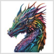 cross stitch pattern Mini Rainbow Dragon (No Background)