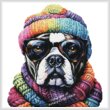 cross stitch pattern Mini Winter Bulldog