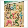 cross stitch pattern Merry Christmas Beach (Large)