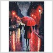 cross stitch pattern Red Umbrella in the Rain
