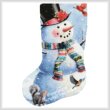 cross stitch pattern Snowman and Friends Stocking (Left)