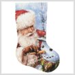 cross stitch pattern Santa with Snowman Stocking (Right)