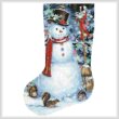 cross stitch pattern Woodland Snowman Stocking (Left)