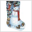 cross stitch pattern Woodland Snowman Stocking (Right)