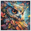 cross stitch pattern Colourful Abstract Owl (Large)