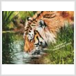 cross stitch pattern Mini Tiger Quenching Thirst