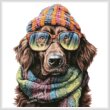 cross stitch pattern Mini Winter Retriever
