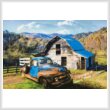 cross stitch pattern Rusty Truck in Blue (Large)