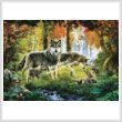 cross stitch pattern Summer Wolf Family (Large)