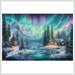 cross stitch pattern Cabin Under The Northern Lights (Large)