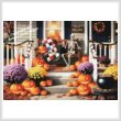 cross stitch pattern Halloween Front Porch