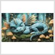 cross stitch pattern Mini Sleeping Blue Dragon
