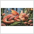 cross stitch pattern Mini Sleeping Red Dragon