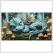 cross stitch pattern Sleeping Blue Dragon (Large)