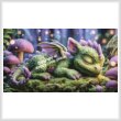 cross stitch pattern Sleeping Purple Dragon