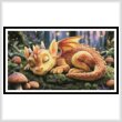 cross stitch pattern Sleeping Yellow Dragon