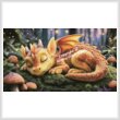 cross stitch pattern Sleeping Yellow Dragon (Large)