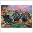 cross stitch pattern Thanksgiving Turkeys