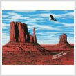 cross stitch pattern Eagle in Monument Valley